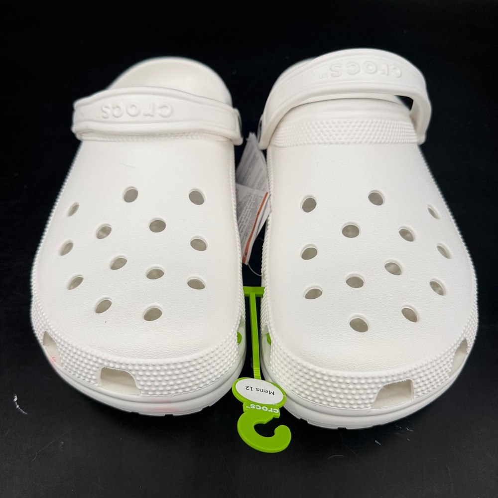 Crocs Classic Clog White Mens 12 M12 Water Friendly Comfort Shoes 10001-100